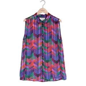 Ba&sh Pepite Shirt Blouse Retro Size L US 10 Mulicolor